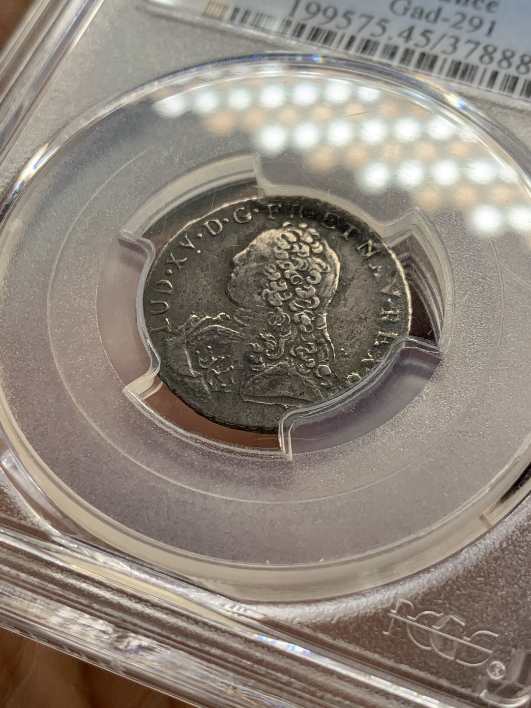 《竞宝斋》第37场-周日 首场自动拍卖 2件或者满200包顺丰 PCGS XF45 稀少 黑彩包浆 法国1730AA 路易十五小孩头 1/10埃居银币