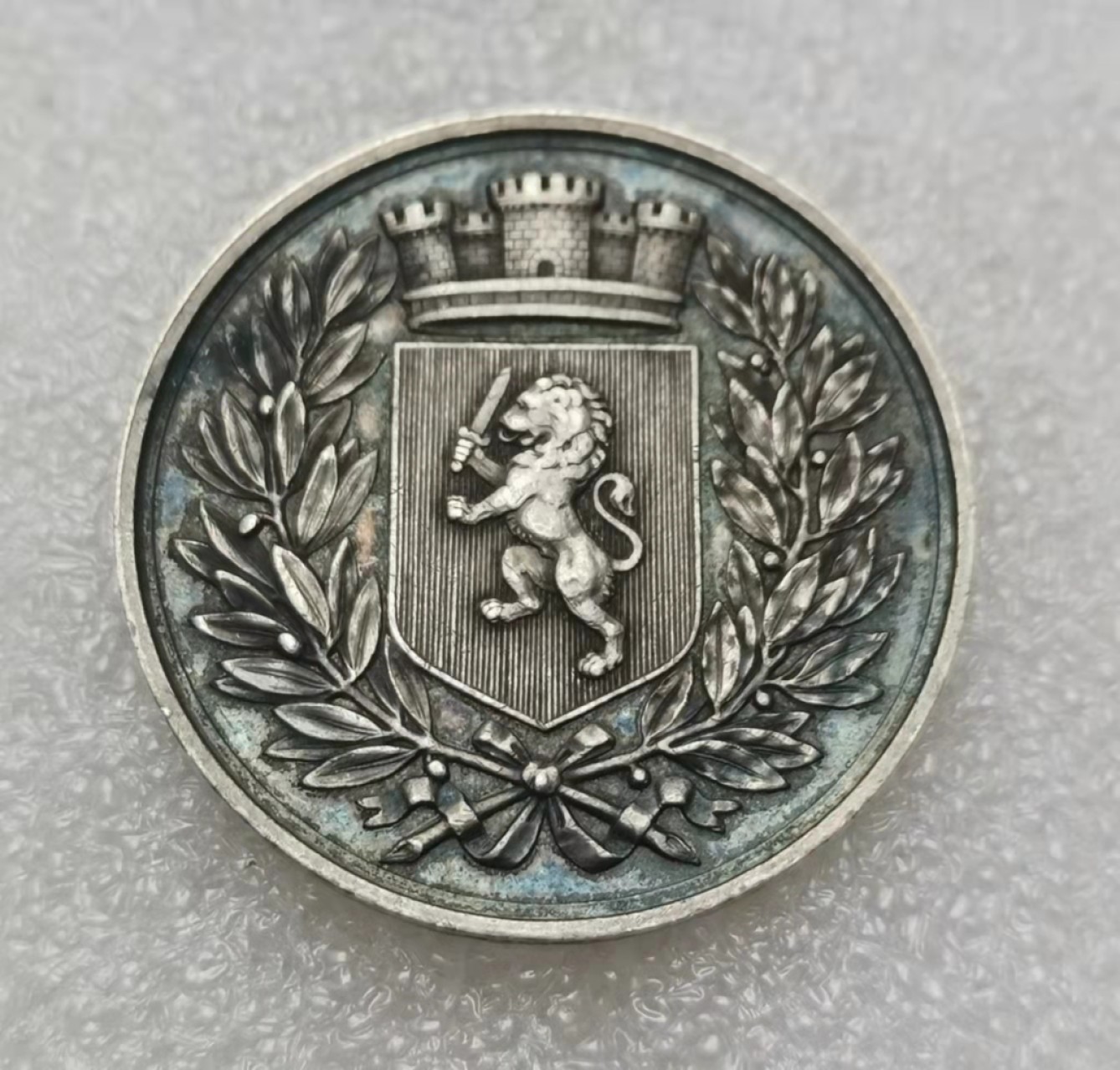 瓶子🏺第28期拍卖会 法国1801年里昂城市商业银章（五彩品）