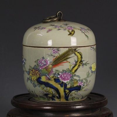 清雍正年制富贵锦鸡图茶叶罐古瓷器 古玩古董收藏品家居摆件 - 清雍正年制富贵锦鸡图茶叶罐古瓷器 古玩古董收藏品家居摆件
