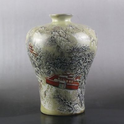 同治年制粉彩暮雪千山梅瓶瓷器旧货古玩收藏古家居中式摆件 - 同治年制粉彩暮雪千山梅瓶瓷器旧货古玩收藏古家居中式摆件
