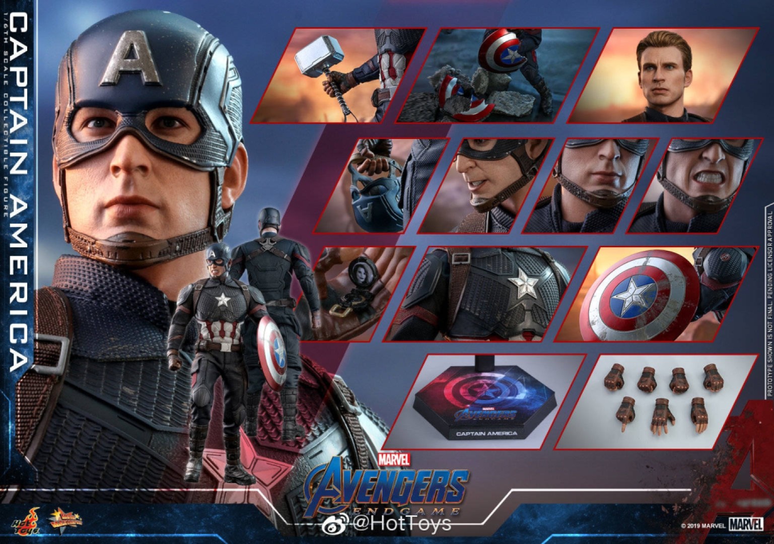 现货吉角零元拍 HOTTOYS HT 1/6 复联4终局之战 美国队长7.0 MMS536 可动人偶