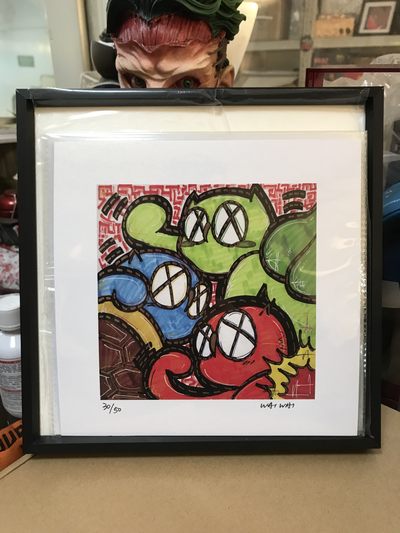 零元拍：歪歪亲笔签名 OWSON系列插画复制画《宝可梦》，尺寸约22/22厘米，拍品不含镜框 - 零元拍：歪歪亲笔签名 OWSON系列插画复制画《宝可梦》，尺寸约22/22厘米，拍品不含镜框