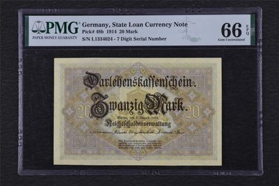 亘邦集藏 第107期 - 1914年 德国20马克 PMG 66EPQ 1334024