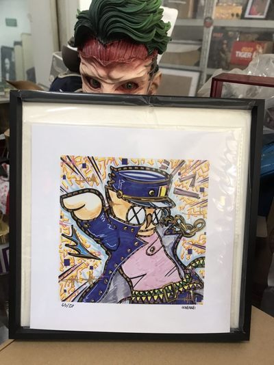 零元拍：歪歪亲笔签名 OWSON系列限量插画复制画《JOJO》，尺寸约22/22厘米，拍品不含镜框 - 零元拍：歪歪亲笔签名 OWSON系列限量插画复制画《JOJO》，尺寸约22/22厘米，拍品不含镜框