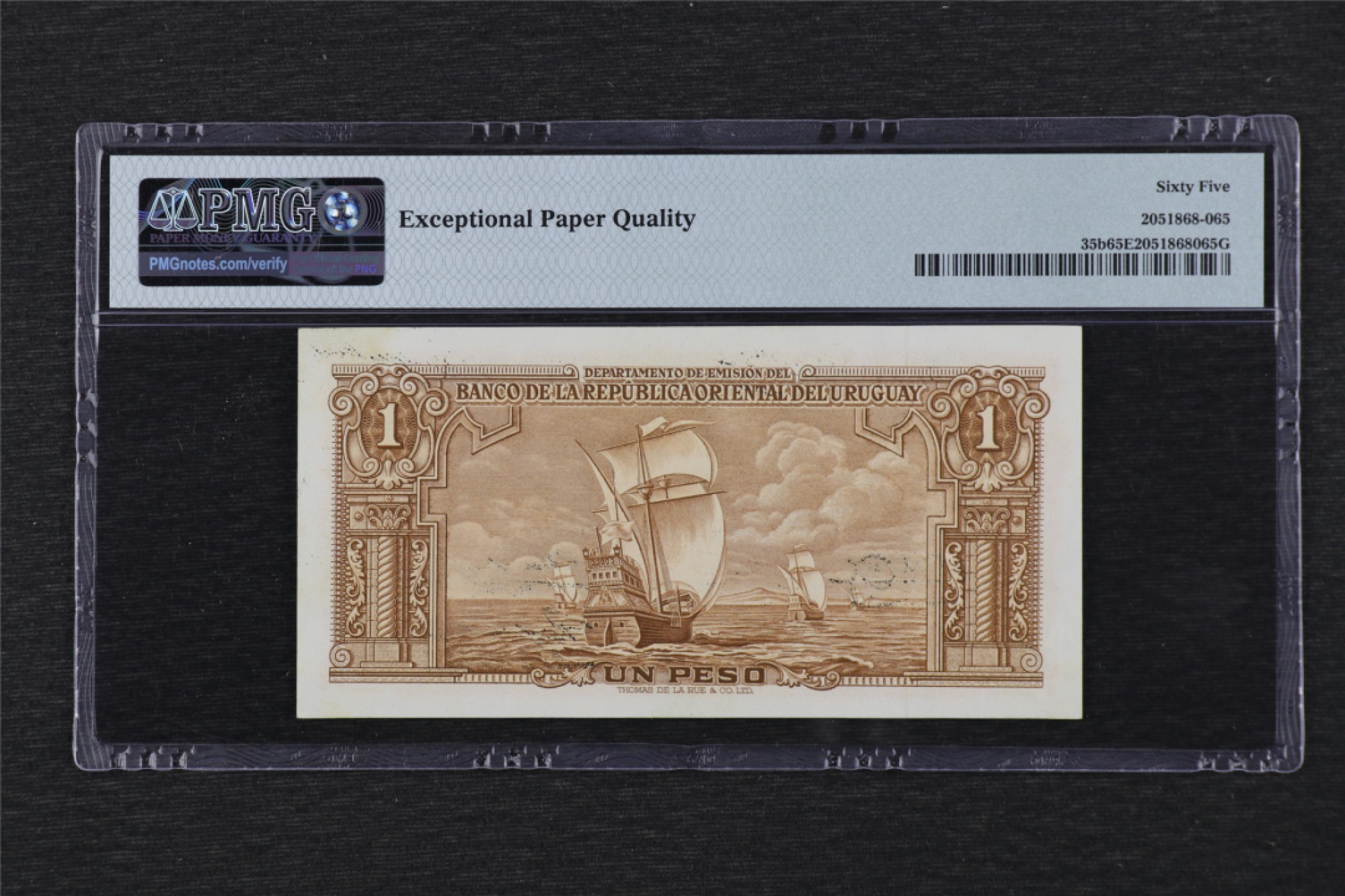 亘邦集藏 第107期 1939年 乌拉圭1比索 PMG 65EPQ 15158023