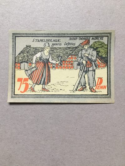 【牧君集藏】第2期拍卖—德国紧急货币专场 德国紧急货币 1921年 75芬尼 外国纸币