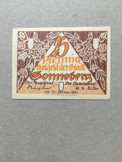 【牧君集藏】第2期拍卖—德国紧急货币专场 德国紧急货币 1921年 25芬尼 97012