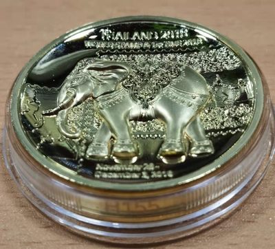 北京马甸外币专卖微拍第七十一期，非贵金属外国纪念币，流通币专场，陆续上新欢迎光临 - 2018年泰国邮票钱币展火爆销售的邮票钱币展加厚立体铜章，重量：53克，直径40mm