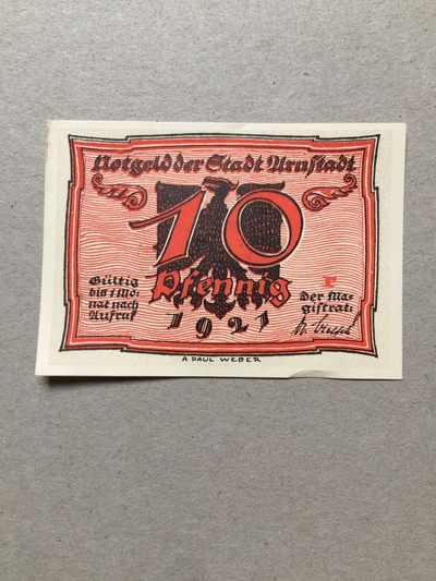 【牧君集藏】第2期拍卖—德国紧急货币专场 德国紧急货币 1921年 10芬尼 纸币