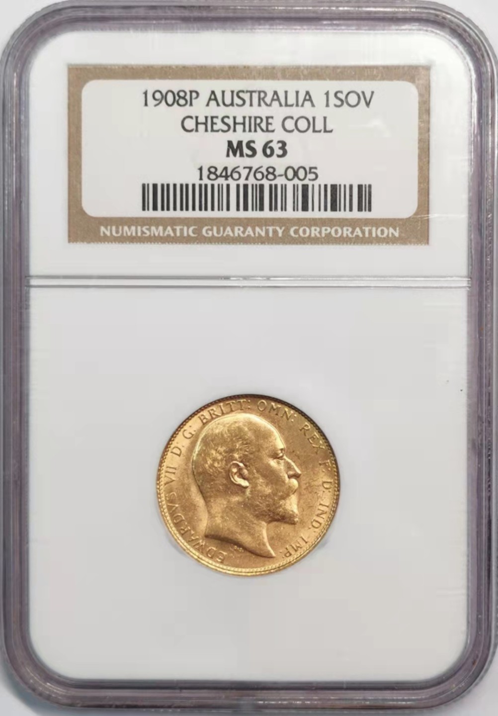 凡希社世界钱币微拍第一百九十一期 1908P澳大利亚乔五索维林金币NGC-MS63名家旧藏！