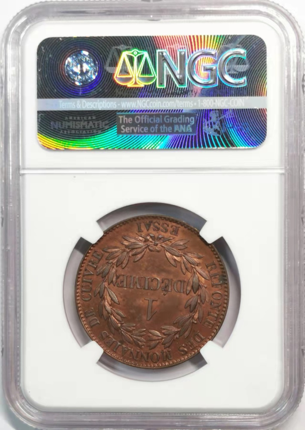 凡希社世界钱币微拍第一百九十一期 1840法国路易菲力10C铜样币NGC-MS64RB巧克力包浆！