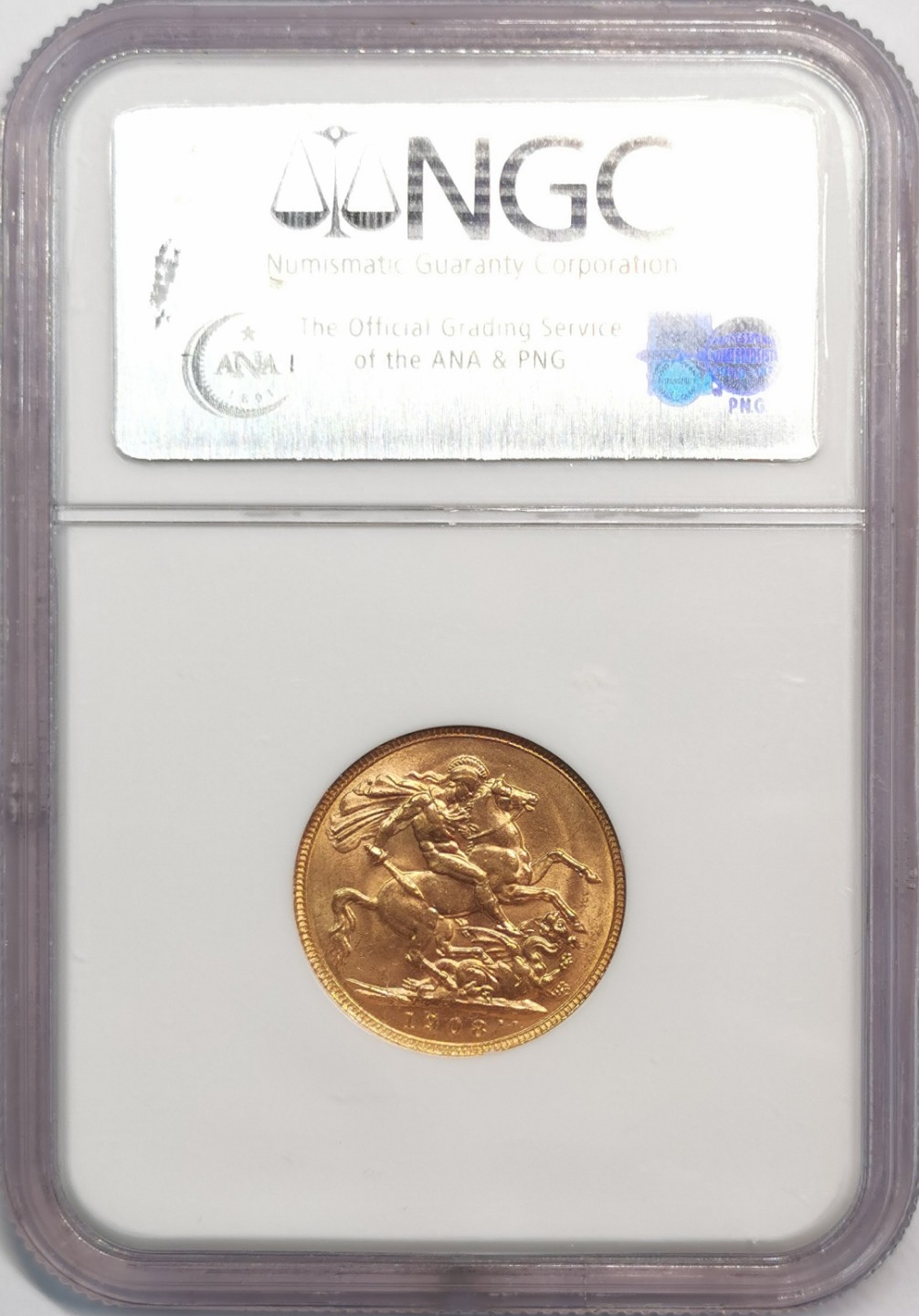 凡希社世界钱币微拍第一百九十一期 1908P澳大利亚乔五索维林金币NGC-MS63名家旧藏！