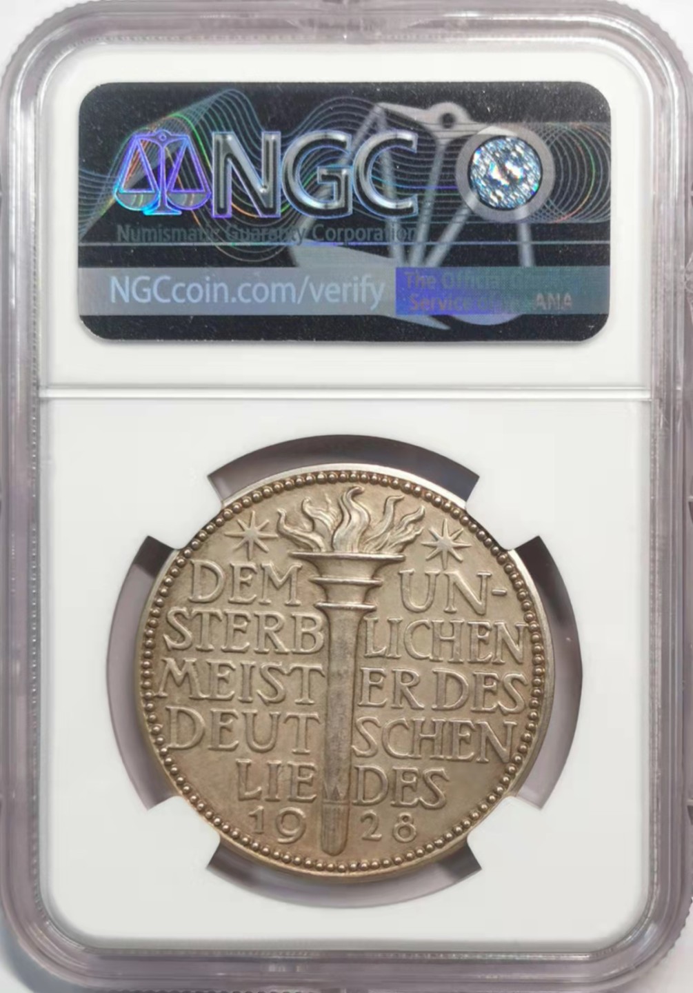 凡希社世界钱币微拍第一百九十一期 1928魏玛舒伯特纪念银章NGC-AUD