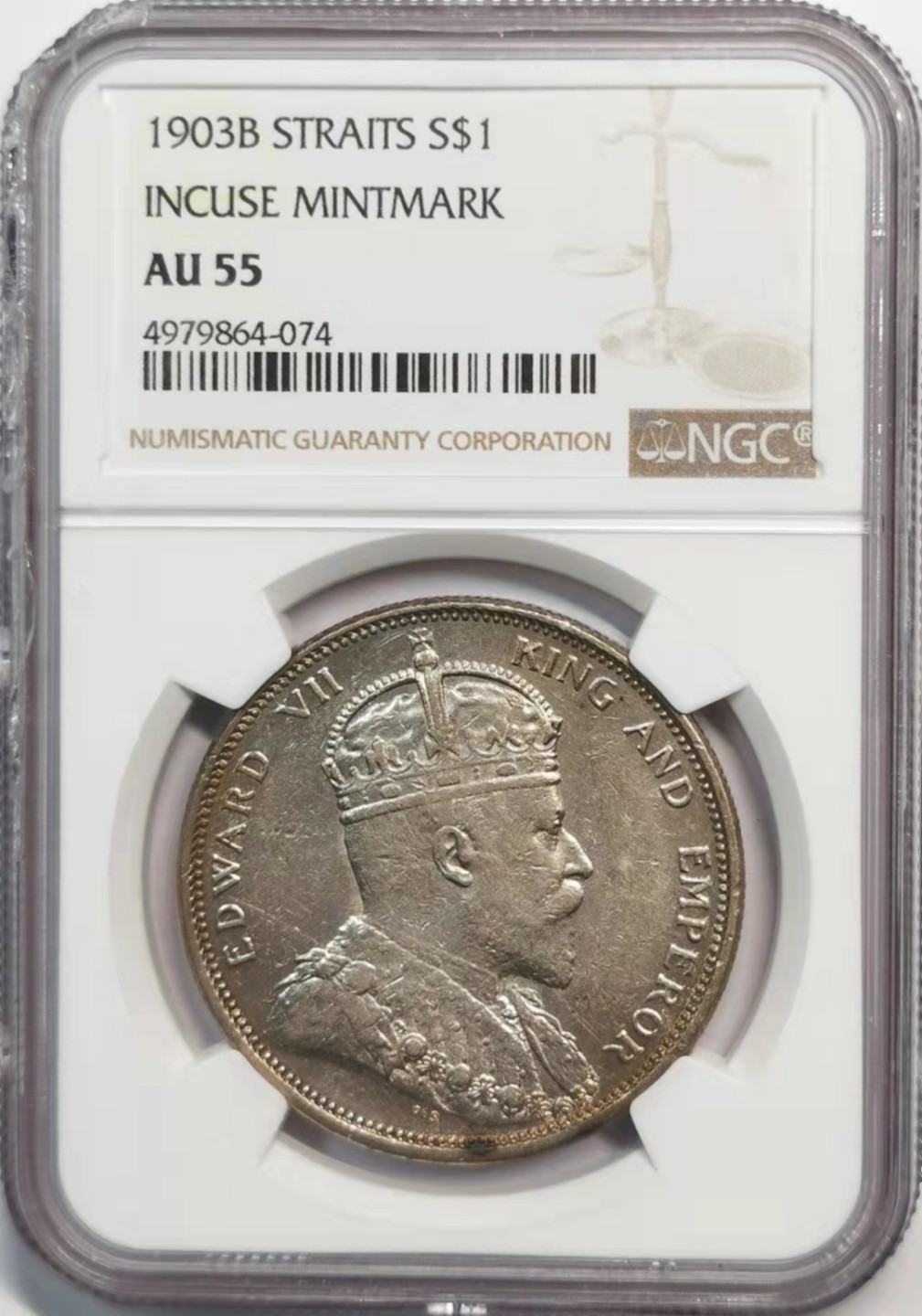 凡希社世界钱币微拍第一百九十一期 荐！1903B英属海峡殖民地壹元NGC-AU55稀有年份！