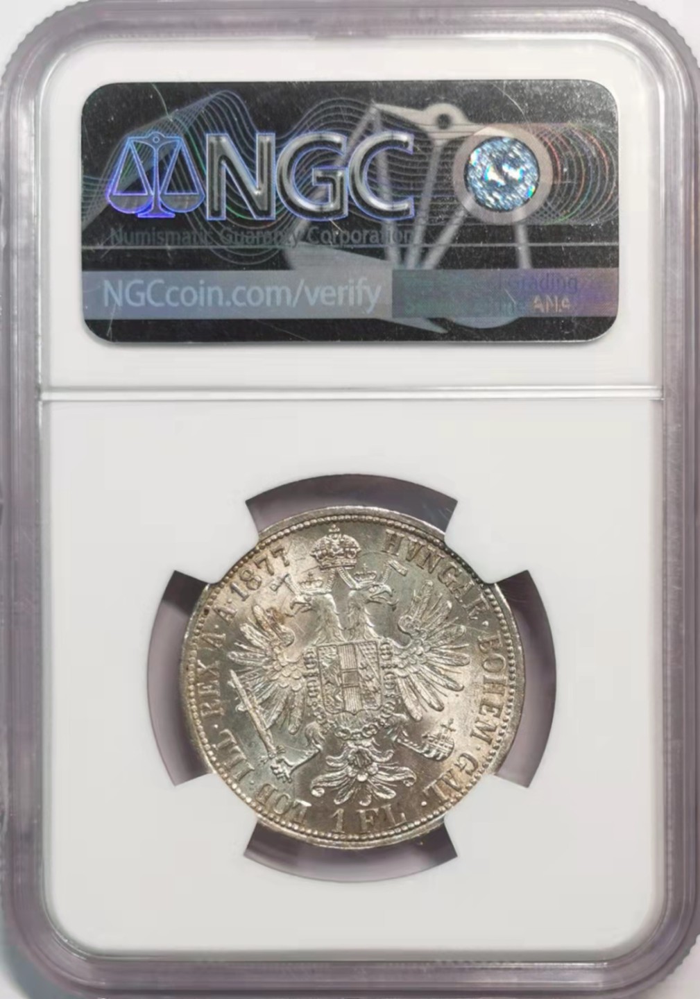凡希社世界钱币微拍第一百九十一期 1877奥地利佛罗林银币NGC-MS62