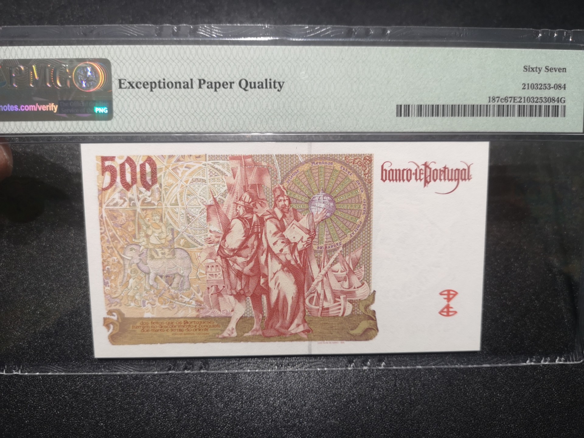 《外钞收藏家》第一百七十期拍卖（本期59件） 2000年葡萄牙500 PMG67