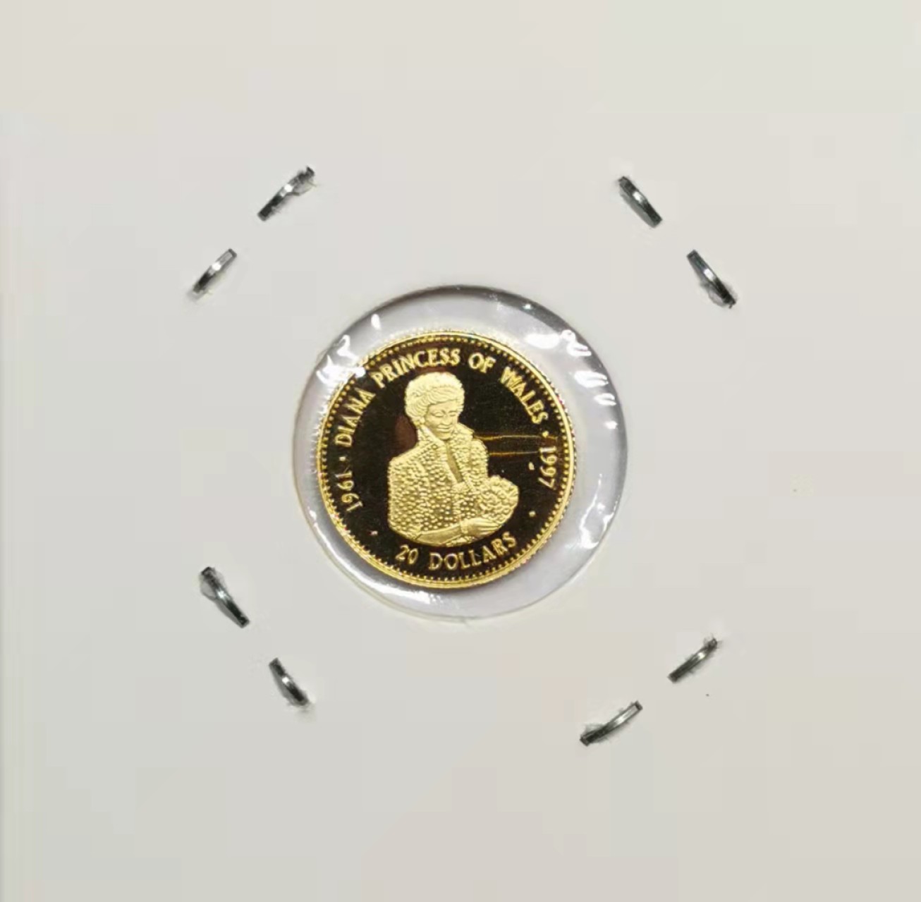 凡希社世界钱币微拍第一百九十一期 1997图瓦卢戴安娜王妃20元纪念金币PROOF  1.24g 999金