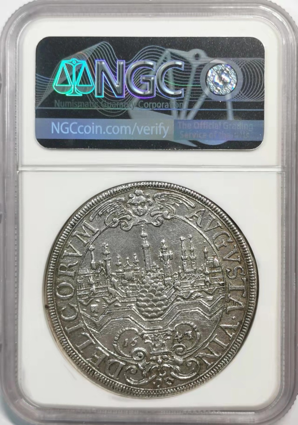 凡希社世界钱币微拍第一百九十一期 1643奥格斯堡泰勒大银NGC-UNCD品相极好！