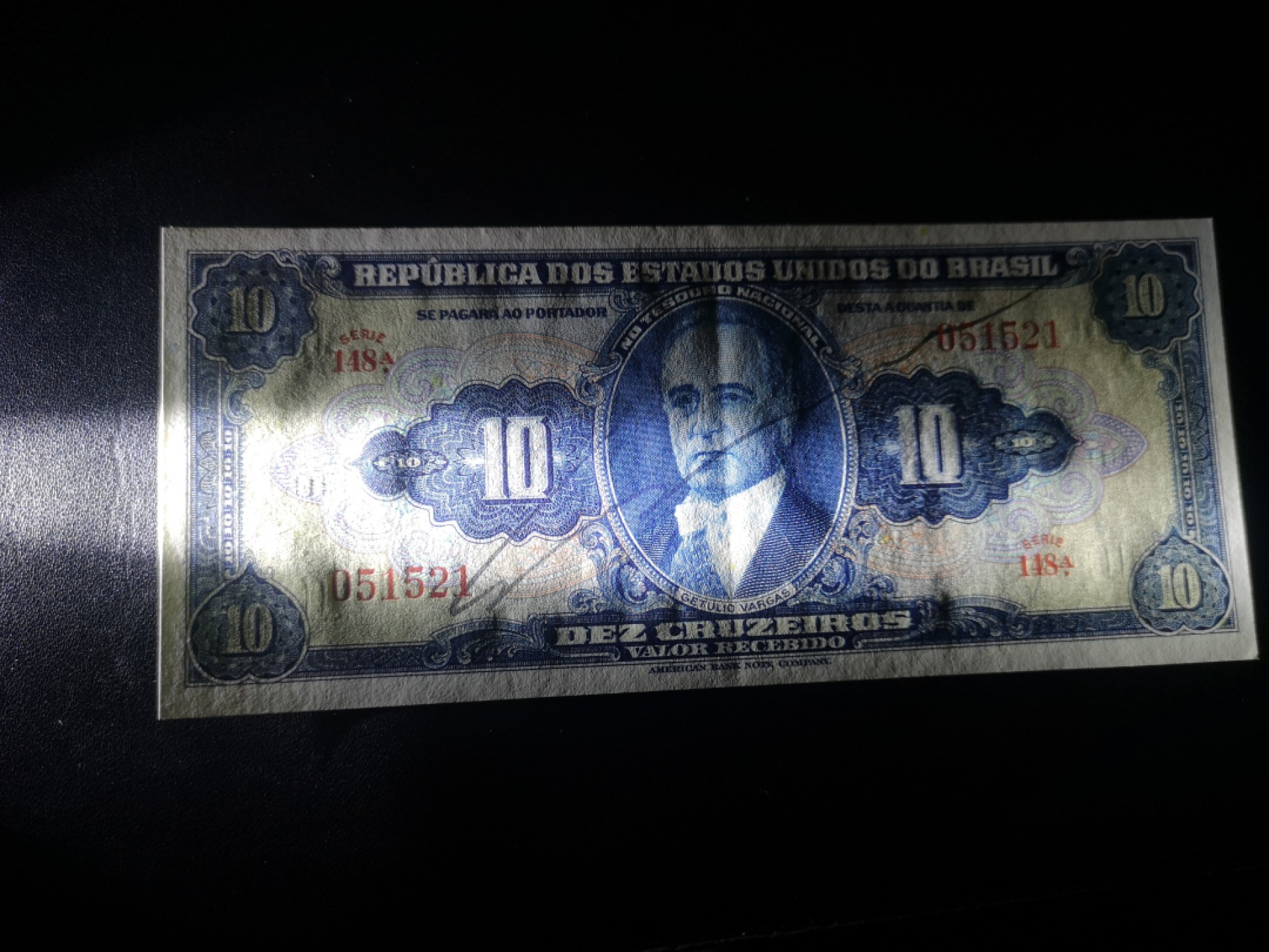 《外钞收藏家》第一百七十期拍卖（本期59件） 巴西10克鲁塞罗 手签版 AU品相（美钞公司版）