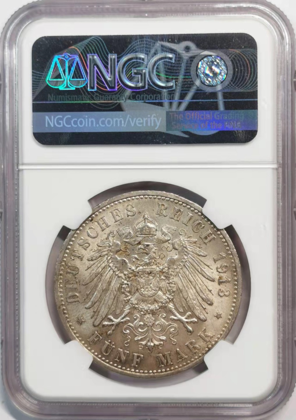 凡希社世界钱币微拍第一百九十一期 1913普鲁士5马克NGC-MS63
