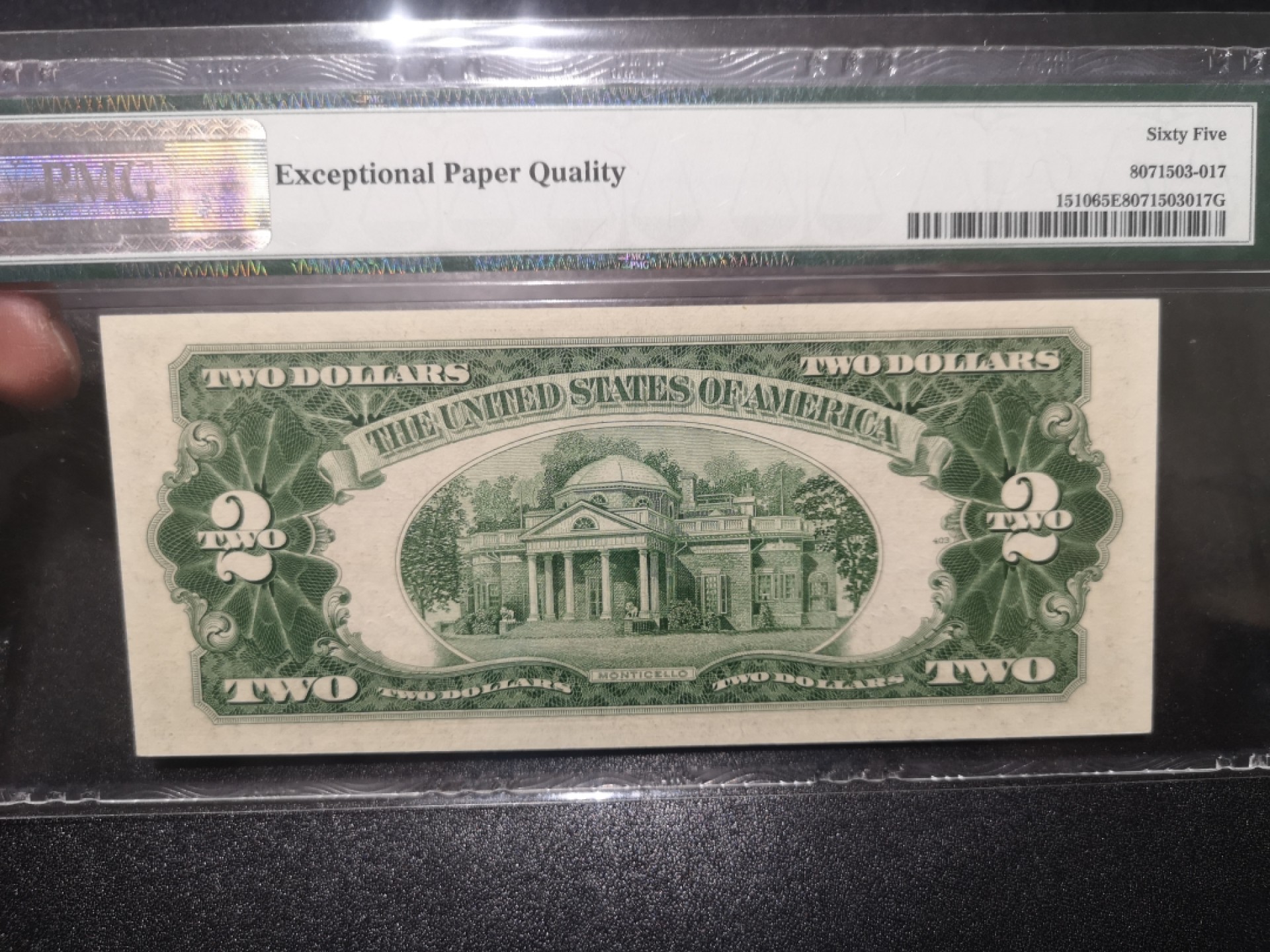 《外钞收藏家》第一百七十期拍卖（本期59件） 1953年红库印2美元 PMG65