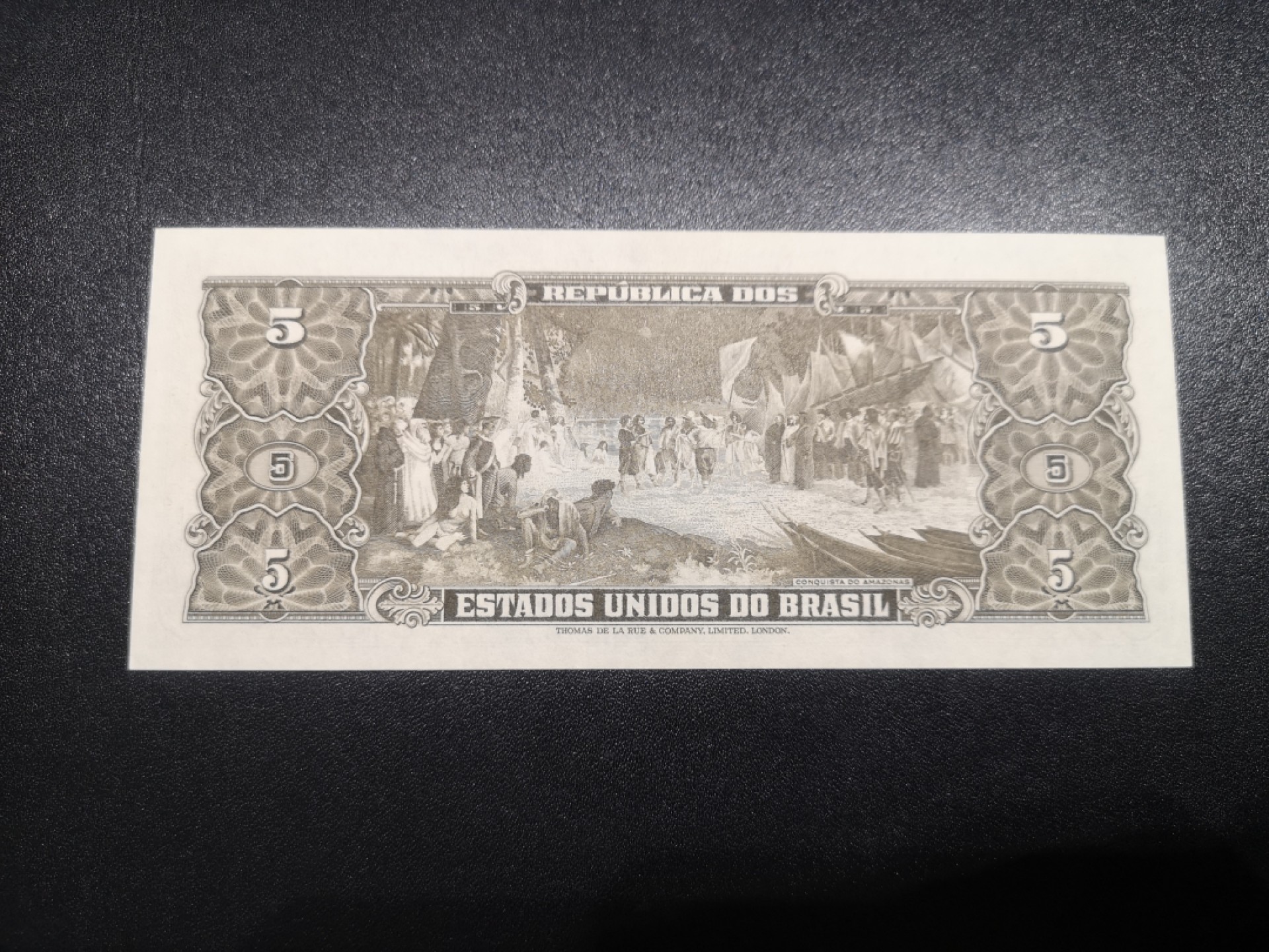 《外钞收藏家》第一百七十期拍卖（本期59件） 巴西5克鲁塞罗 手签版 全新 轻微受潮 （德纳罗版）