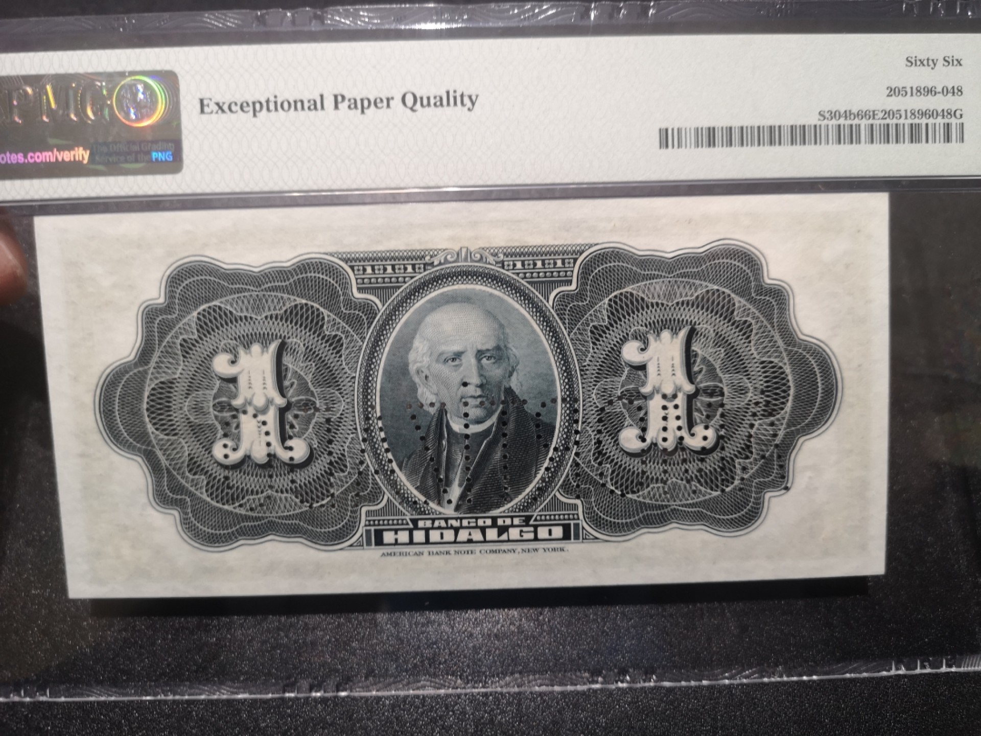 《外钞收藏家》第一百七十期拍卖（本期59件） 1914年墨西哥1比索 PMG66