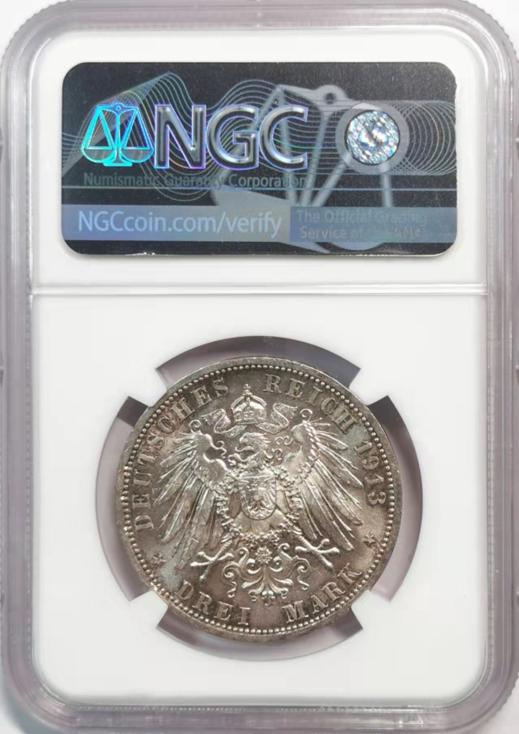 凡希社世界钱币微拍第一百九十一期 1913普鲁士3马克NGC-MS63