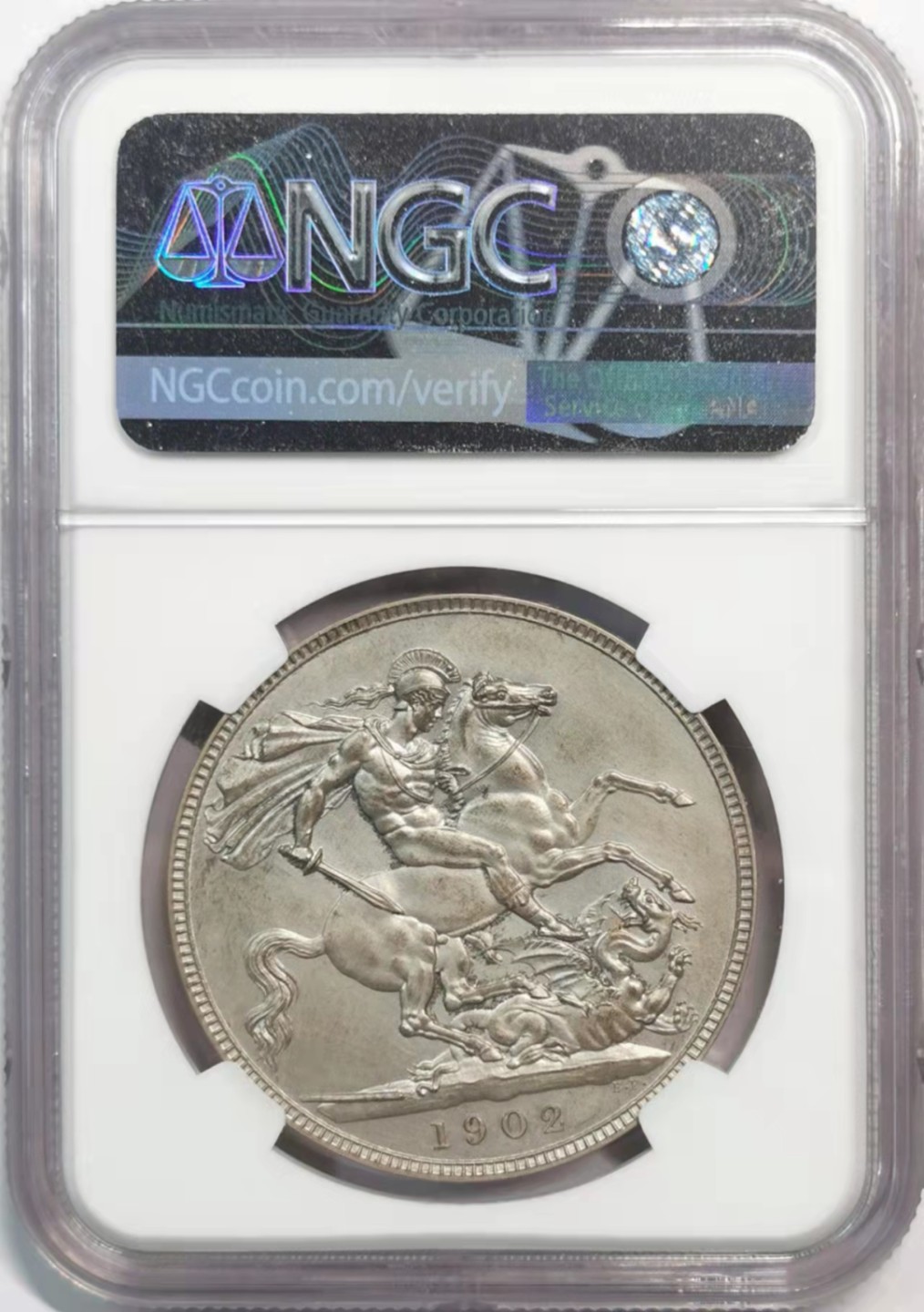 凡希社世界钱币微拍第一百九十一期 荐！1902英国爱七马剑大银NGC-PF63MATTE