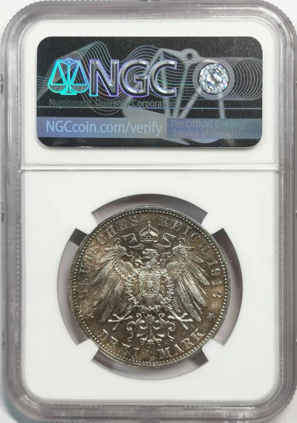 凡希社世界钱币微拍第一百九十一期 1913萨克森3马克纪念银币NGC-MS62