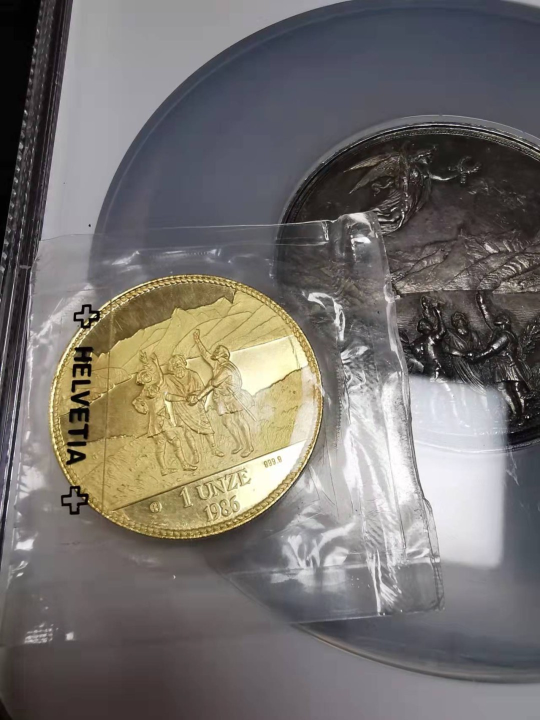 凡希社世界钱币微拍第一百九十一期 荐！1986瑞士盟誓与信仰1盎司金章 原厂塑封完好无损！