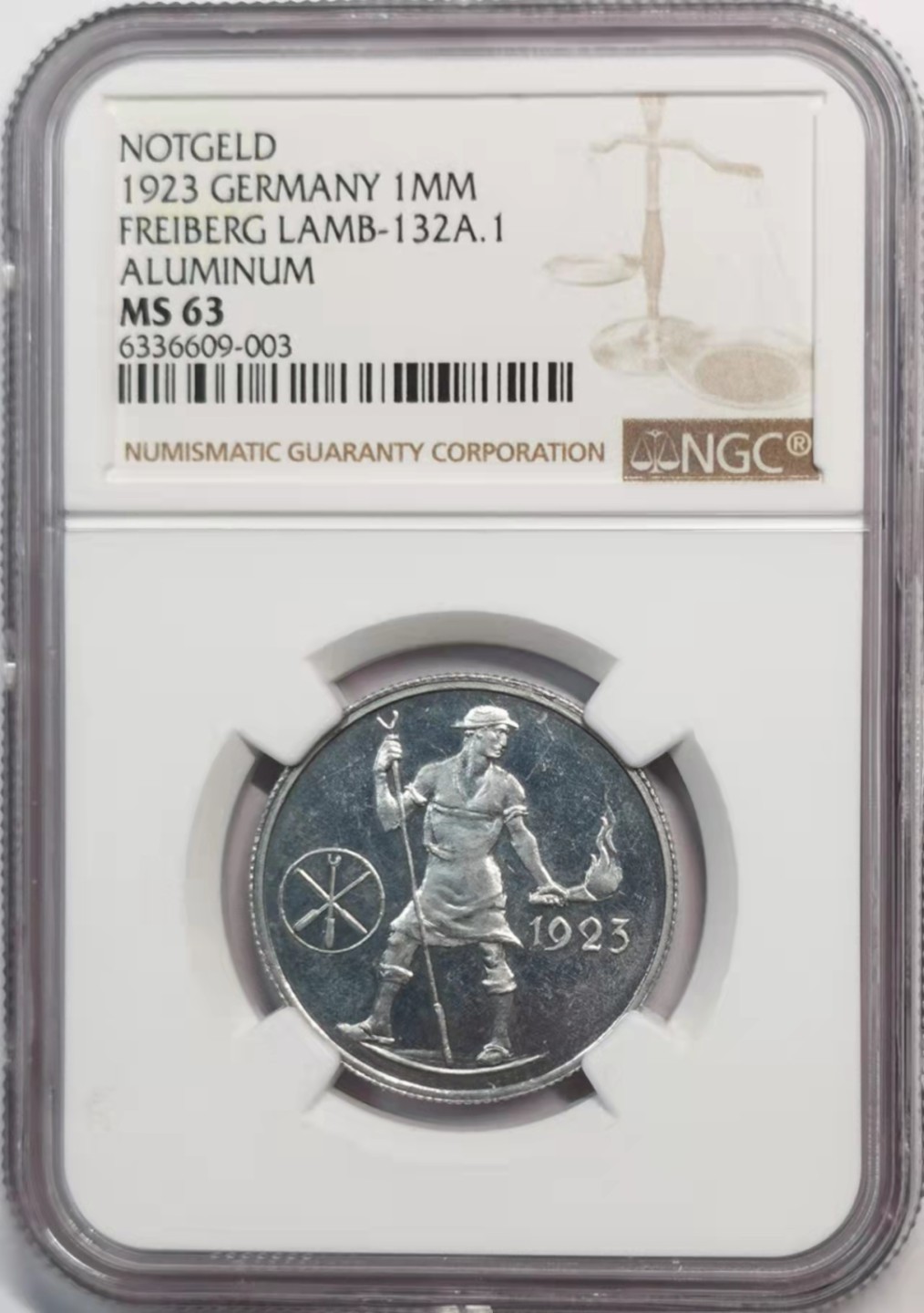 凡希社世界钱币微拍第一百九十一期 1923德国紧急状态1百万马克NGC-MS63类镜面！