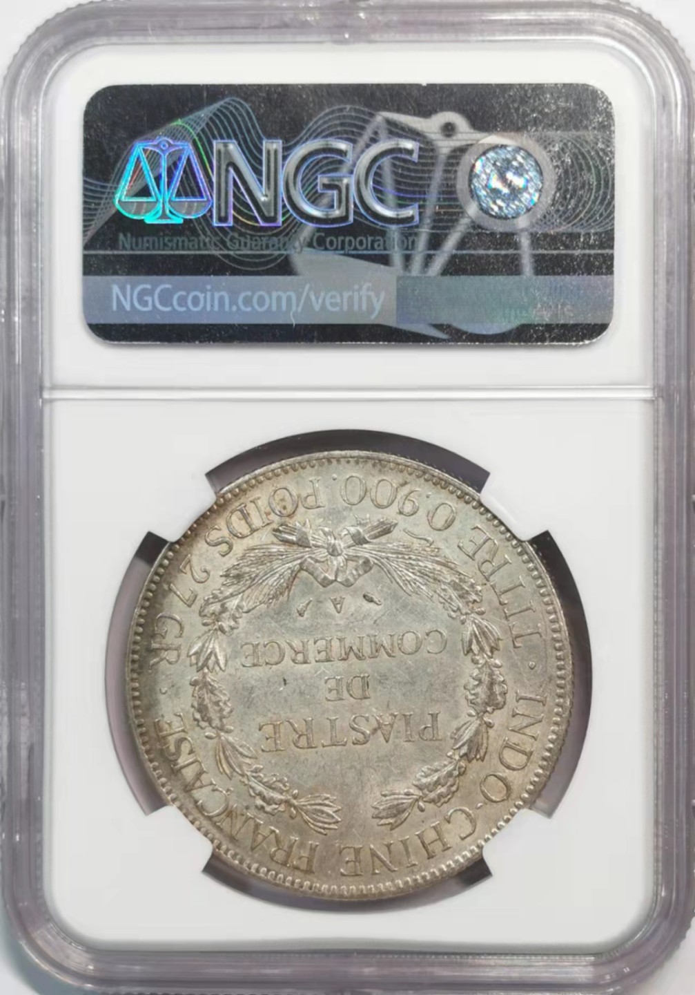 凡希社世界钱币微拍第一百九十一期 1926A法属印度支那皮亚斯特大银NGC-AU55