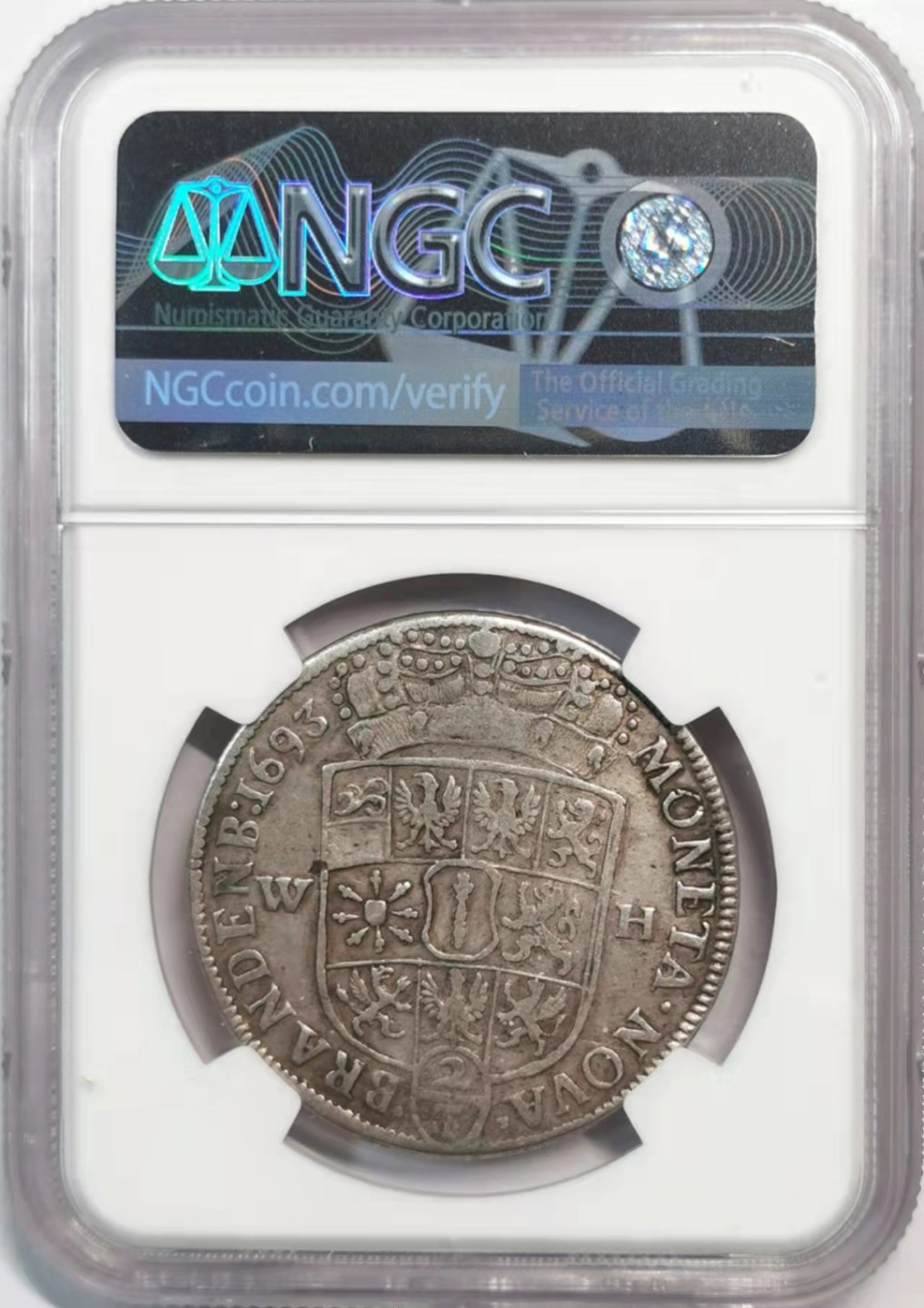 凡希社世界钱币微拍第一百九十一期 1693德国克莱沃2/3泰勒NGC-AU55