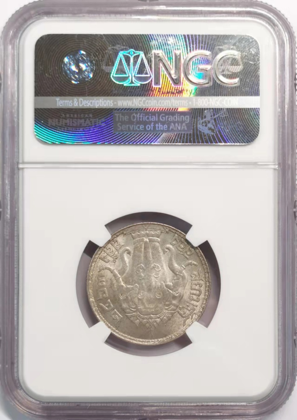 凡希社世界钱币微拍第一百九十一期 BE2463泰国拉玛六世1/2铢NGC-MS64高分难得！