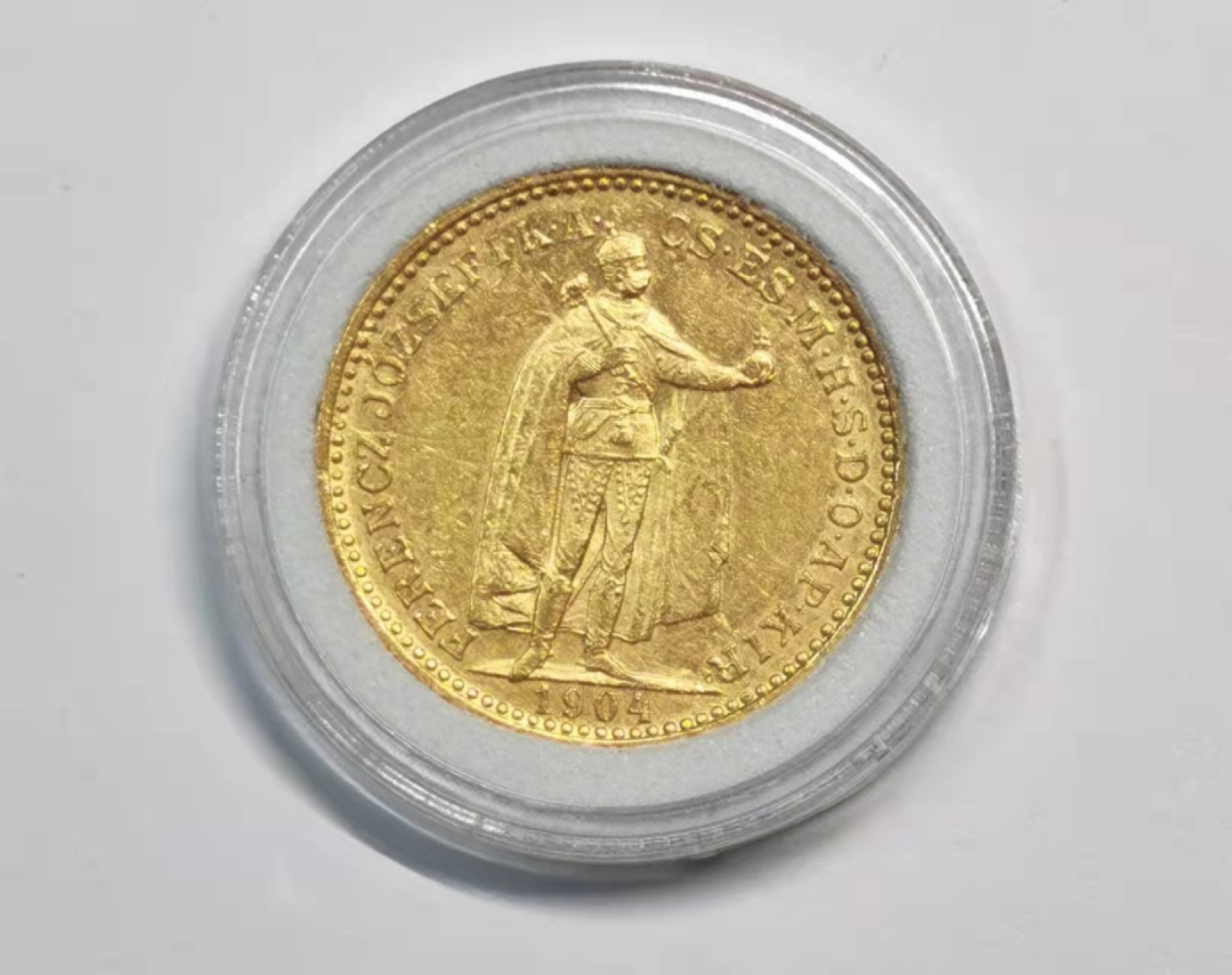 凡希社世界钱币微拍第一百九十一期 1904匈牙利20科罗那金币AU 6.775g 900金