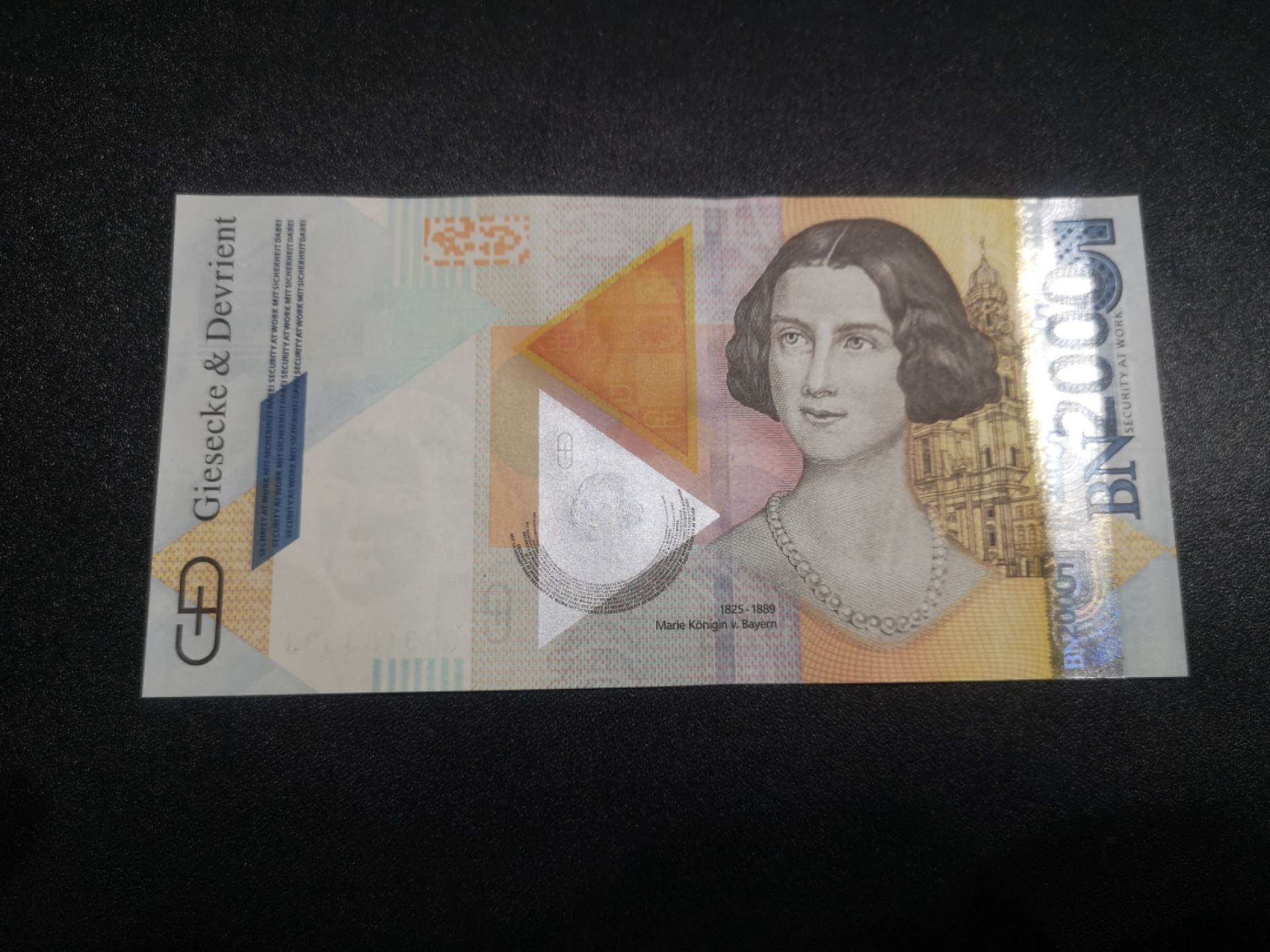 《外钞收藏家》第一百七十期拍卖（本期59件） 德国捷德公司2000纪念券 玛丽公主 纪念钞 全新UNC