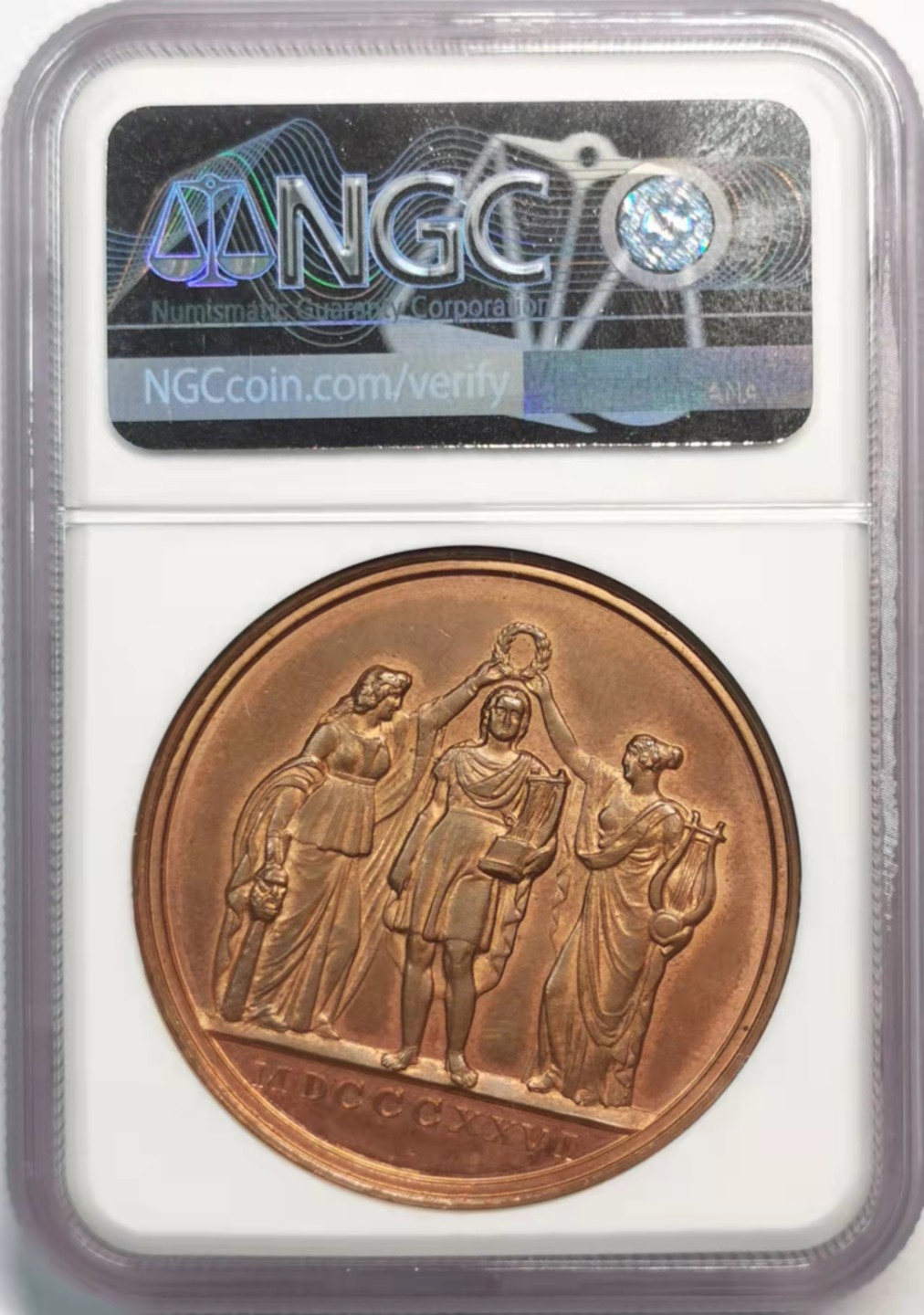 凡希社世界钱币微拍第一百九十一期 1826德国歌德纪念铜章NGC-MS61