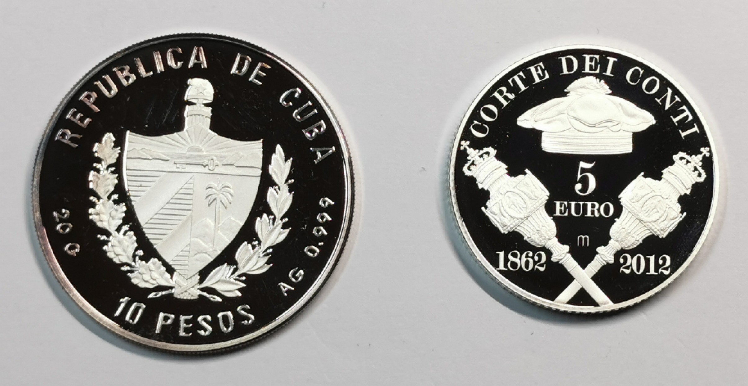 凡希社世界钱币微拍第一百九十一期 意大利古巴现代银币一对PROOF