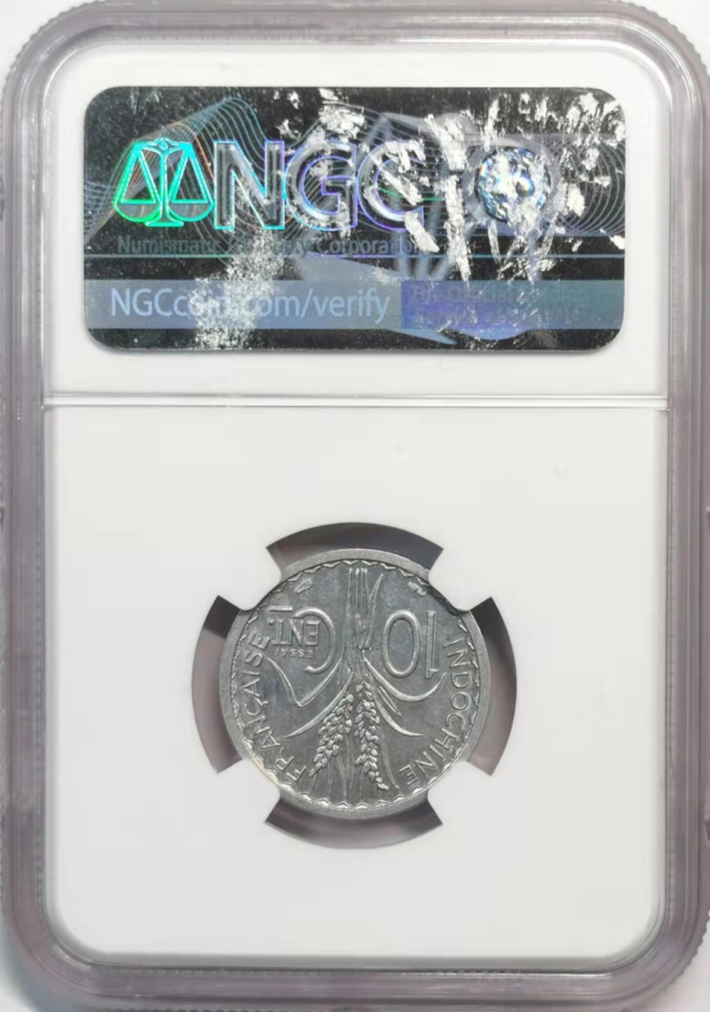 凡希社世界钱币微拍第一百九十一期 1945法属印度支那10分铝样币NGC-MS61