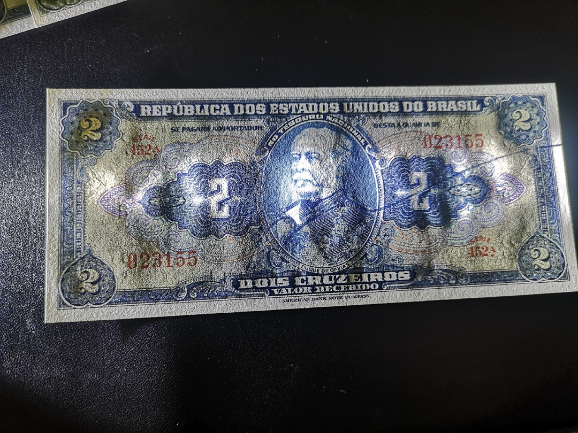 《外钞收藏家》第一百七十期拍卖（本期59件） 巴西2克鲁塞罗 手签版 全新 轻微受潮（美钞公司版）