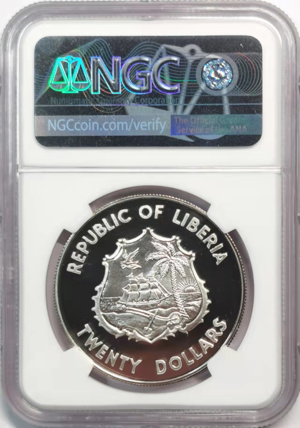 凡希社世界钱币微拍第一百九十一期 1983利比里亚残疾人年纪念大银NGC-PF69UC