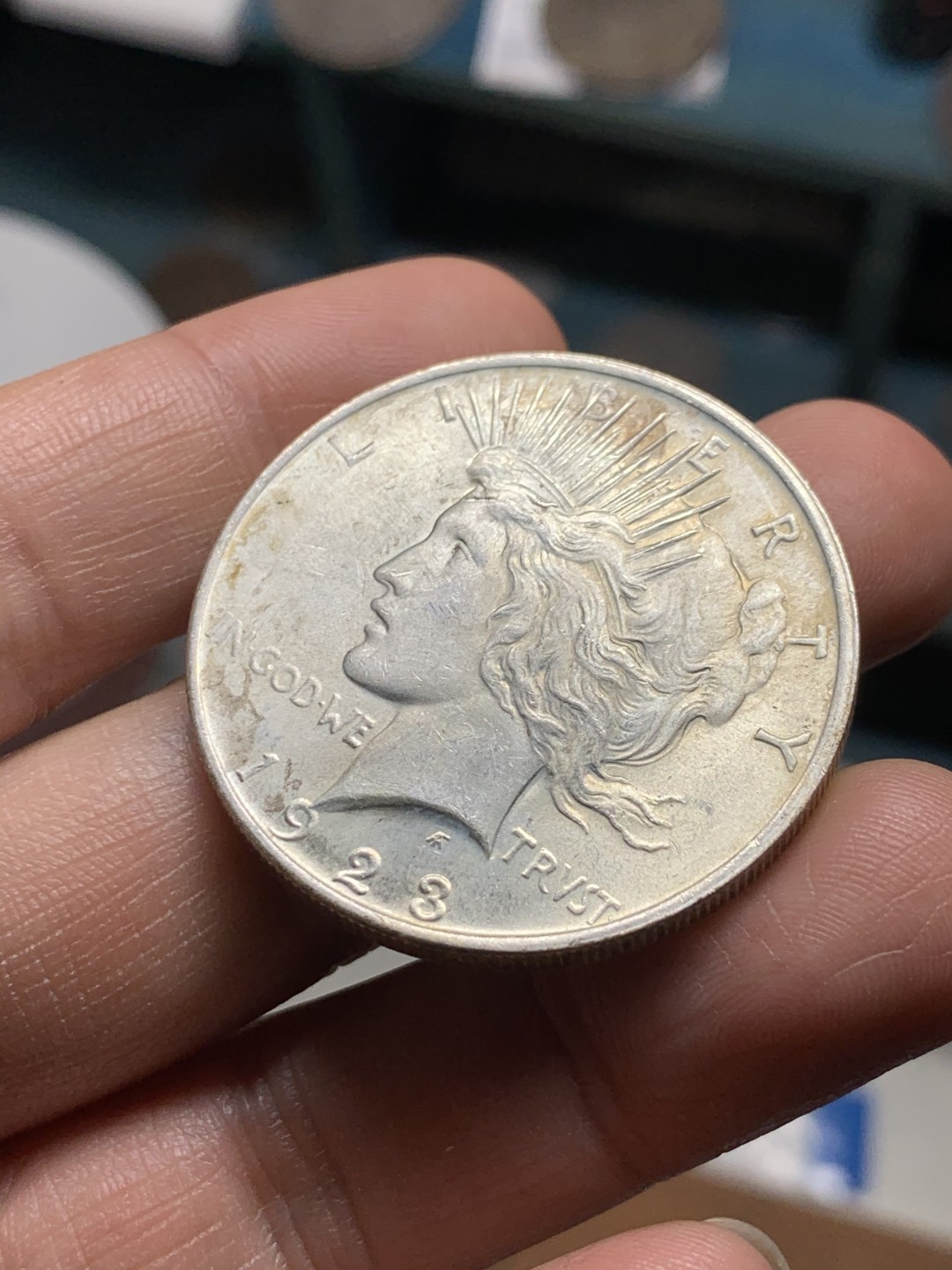 《竞宝斋》第38场-本周一 （全场顺丰包邮） 美国 1923年 和平鸽大银币 品相细节很好