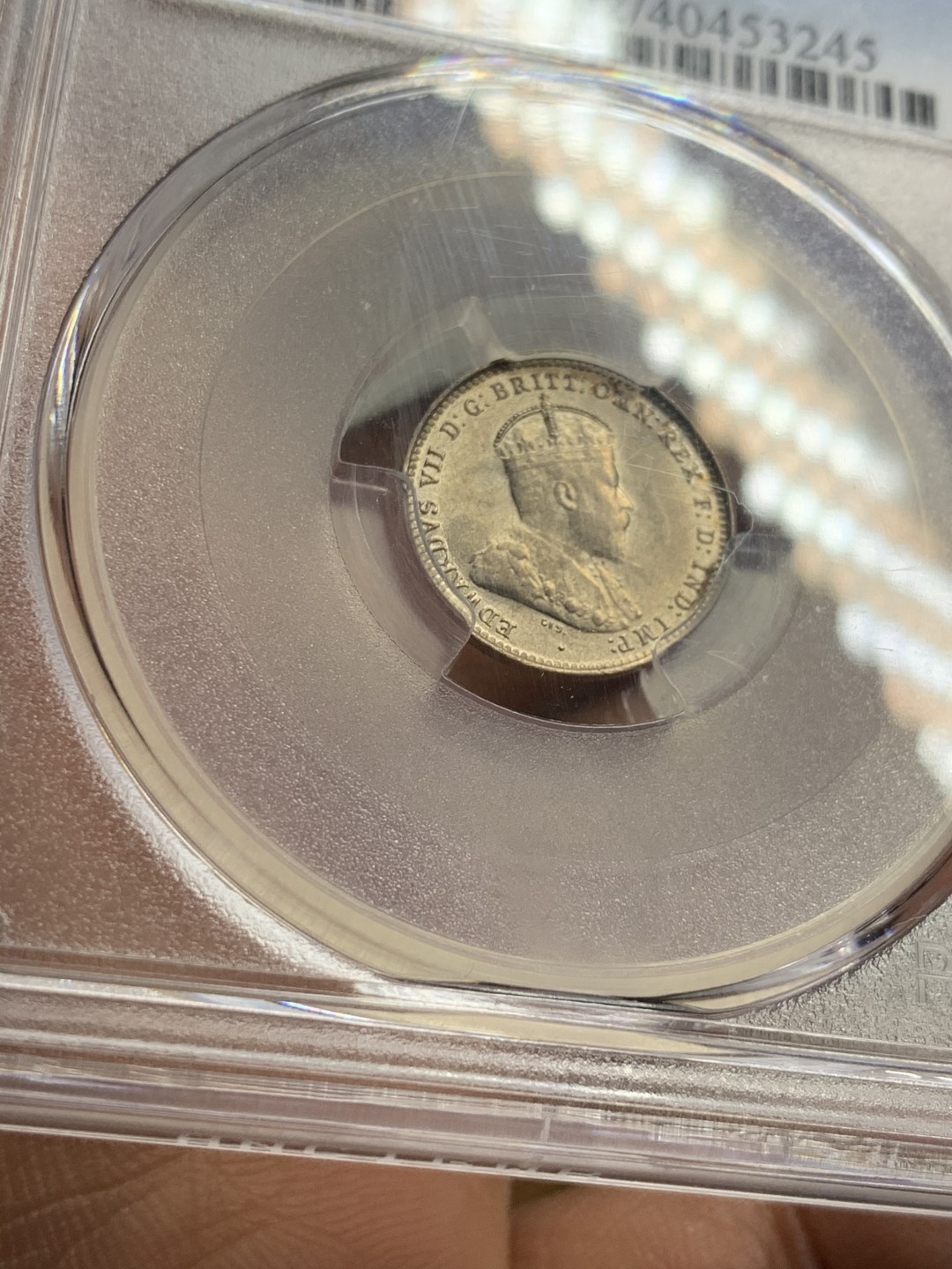 《竞宝斋》第38场-本周一 （全场顺丰包邮） PCGS-MS 62 英属澳大利亚1910年爱德华七世3便士银币