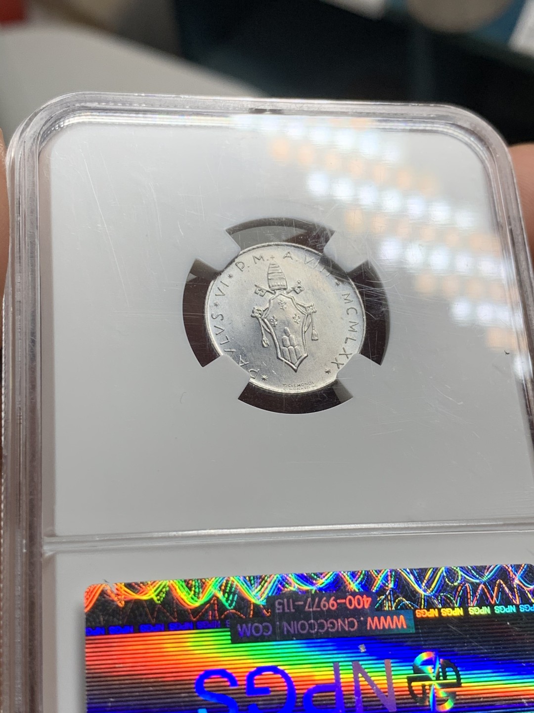 《竞宝斋》第38场-本周一 （全场顺丰包邮） （两枚一组）NGC-MS63 德国魏玛200马克1923F + 众诚-MS68 梵蒂冈2里拉1970/VIII 光度一流！