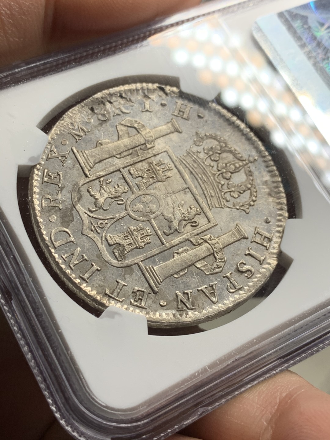 《竞宝斋》第38场-本周一 （全场顺丰包邮） NGC-UNCD 墨西哥  卡洛斯四世 1804  8 里亚尔 原味高光 十分难得 性价比最高