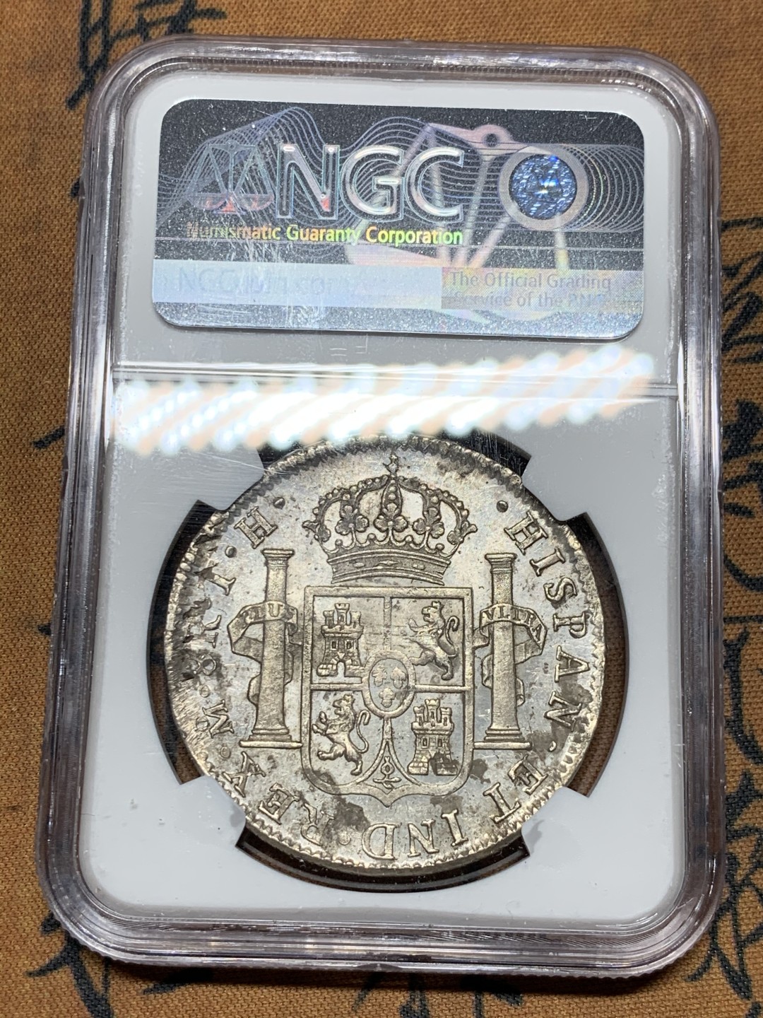 《竞宝斋》第38场-本周一 （全场顺丰包邮） NGC-UNCD 墨西哥  卡洛斯四世 1804  8 里亚尔 原味高光 十分难得 性价比最高