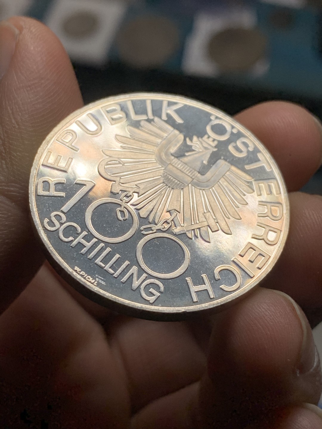 《竞宝斋》第38场-本周一 （全场顺丰包邮） 奥地利共和国 1979年 100先令 精制大银币 维也纳酒店区200周年纪念 24克