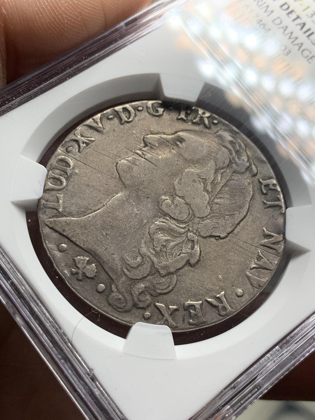 《竞宝斋》第38场-本周一 （全场顺丰包邮） NGC-VF 法国 1765-L年 路易十五 ECU 大银币 给分可惜