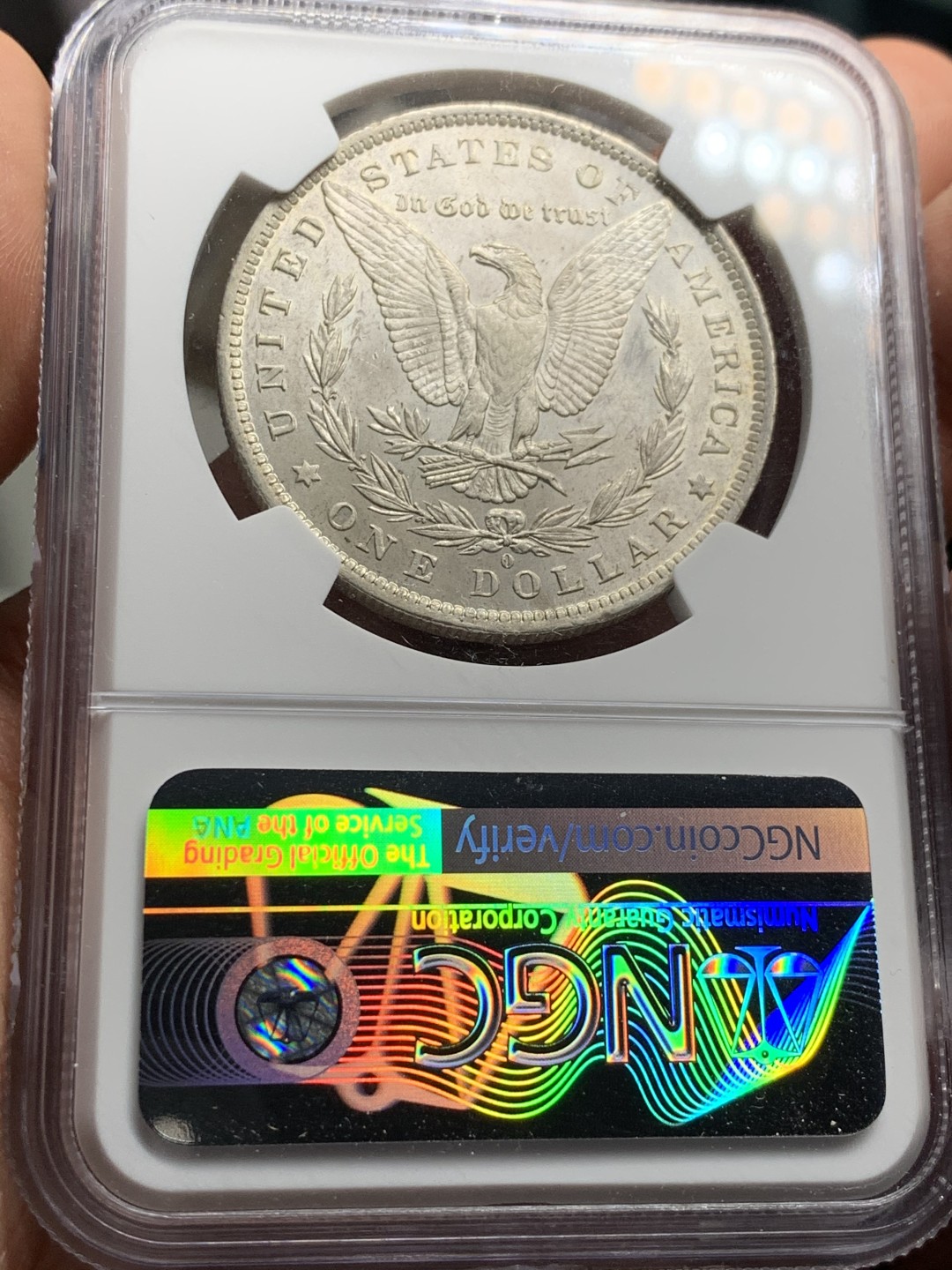 《竞宝斋》第38场-本周一 （全场顺丰包邮） NGC-MS63 美国 1884年0版 摩根银元 温润包浆 非白板银币